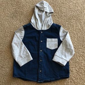 Boys button down hoodie top